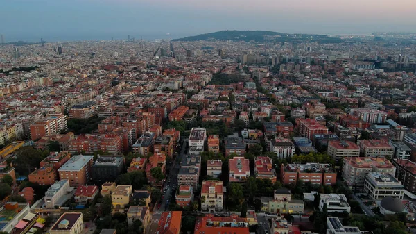 Ορίζοντας Της Πόλης Της Βαρκελώνης Εναέρια Άποψη Του Sarria Sant — Φωτογραφία Αρχείου
