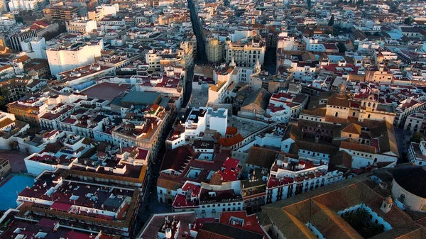 Luchtfoto Van Cordoba Stad Met Zijn Skyline Bij Zonsopgang Andalusië — Stockfoto