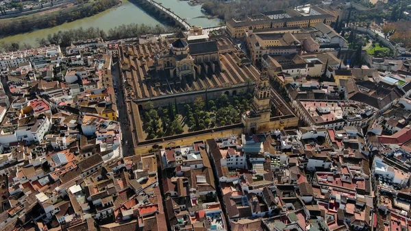 Uitzicht Moskee Kathedraal Van Cordoba Romeinse Brug Historische Stad Guadalquivir — Stockfoto