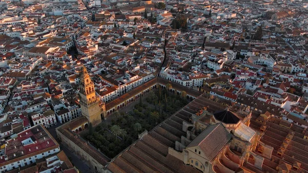 Vista Aérea Mezquita Catedral Córdoba Puente Romano Andalucía España —  Fotos de Stock