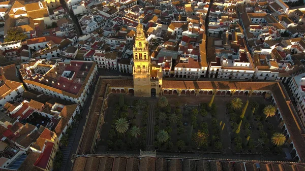 Vista Aérea Mesquita Catedral Córdoba Ponte Romana Andaluzia Espanha — Fotografia de Stock