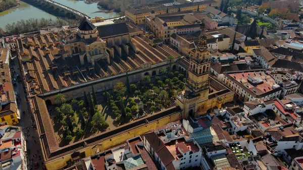 Uitzicht Moskee Kathedraal Van Cordoba Romeinse Brug Historische Stad Guadalquivir — Stockfoto