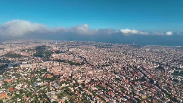 Καθιέρωση Aerial View Shot Barcelona City Skyline Sarria Sant Gervasi — Αρχείο Βίντεο