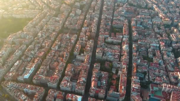 Barcelona Şehrinin Ufuk Çizgisi Barcelona Nın Büyük Bölgelerinden Biri Olan — Stok video