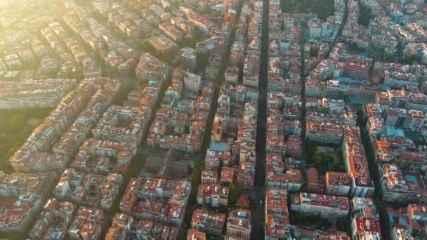 巴塞罗那市的天际线 Sarria Sant Gervasi的空中景观 巴塞罗那最大的地区之一 它是人均收入最高的地区 西班牙加泰罗尼亚 — 图库视频影像