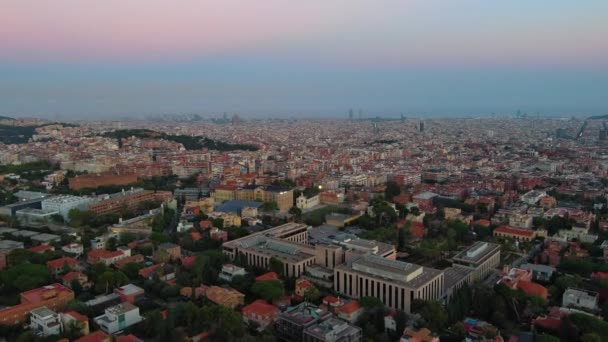 Skyline Ville Barcelone Vue Aérienne Sarria Sant Gervasi Des Grands — Video