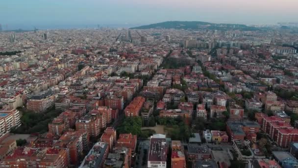 Panorama Barcelony Letecký Výhled Sarria Sant Gervasi Jednu Největších Čtvrtí — Stock video