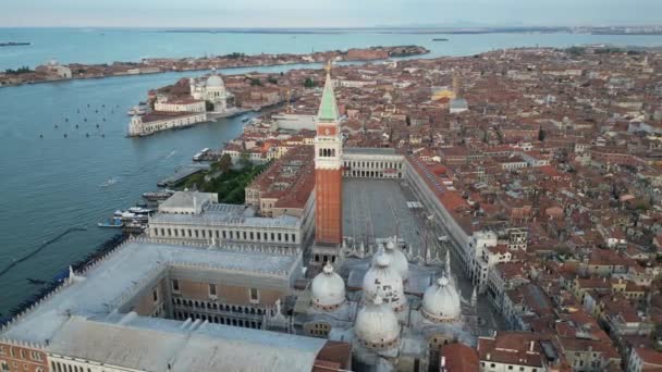 Skyline Ville Venise Vue Aérienne Place Saint Marks Avec Doges — Video