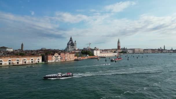 Venice City Skyline Aerial View Italy — Stock Video