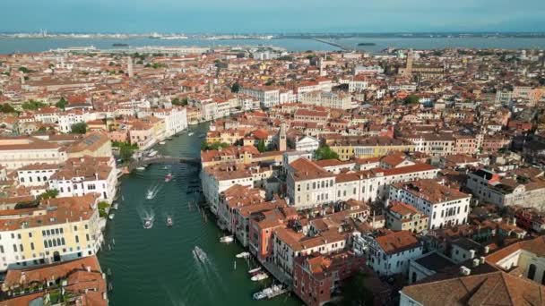 Вид Повітря Горизонт Венеції Понте Дель Аксьйон Італія — стокове відео