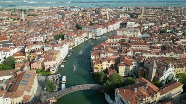 Вид Повітря Горизонт Венеції Понте Дель Аксьйон Італія — стокове відео