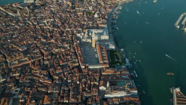 Vue Aérienne Horizon Venise Place Saint Marks Avec Doges Palace — Video
