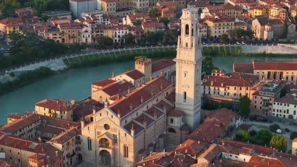 Verona Duomo Verona Cattedrale Santa Maria Matricolare City Centre Red — Αρχείο Βίντεο