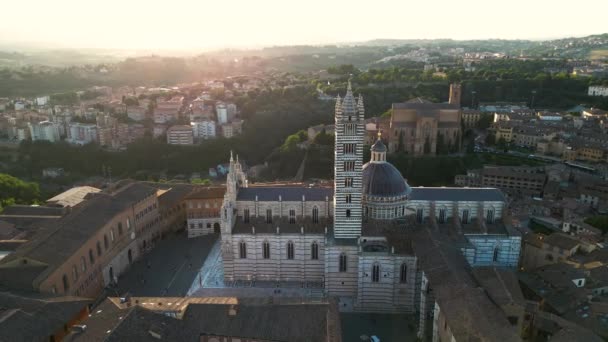 Καθεδρικός Ναός Της Σιένα Duomo Siena Μεσαιωνική Εκκλησία Στη Σιένα — Αρχείο Βίντεο