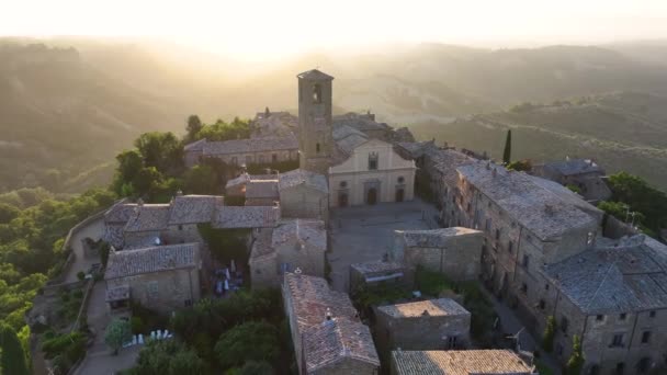 Beautiful Sunrise Civita Bagnoregio Province Viterbo Lazio Central Italy — Stock Video