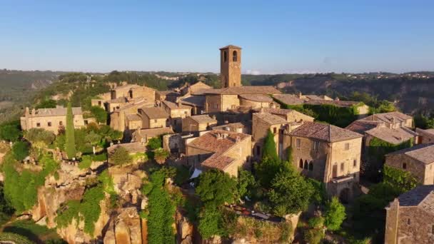 Widok Powietrza Umierające Miasto Civita Bagnoregio Prowincja Viterbo Lacjum Włochy — Wideo stockowe