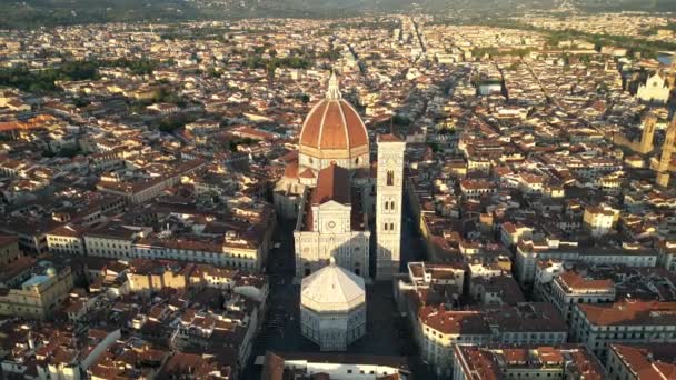 Letecký Pohled Florentskou Katedrálu Duomo Firenze Katedrálu Marie Květiny Zlatá — Stock video