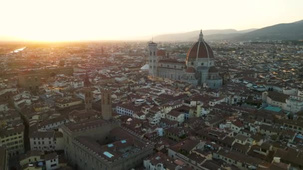 Floransa Talya Floransa Katedrali Duomo Firenze Nin Hava Görüntüsü Çiçekli — Stok video