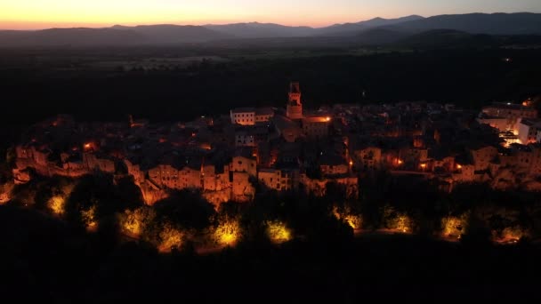 Grosseto Tuscany Talya Daki Tarihi Ortaçağ Kasabası Pitigliano Nun Çarpıcı — Stok video