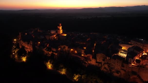 Grosseto Tuscany Talya Daki Tarihi Ortaçağ Kasabası Pitigliano Nun Çarpıcı — Stok video