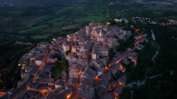 Montepulciano Toskana Luftaufnahme Der Mittelalterlichen Stadt Der Provinz Siena Italien — Stockvideo