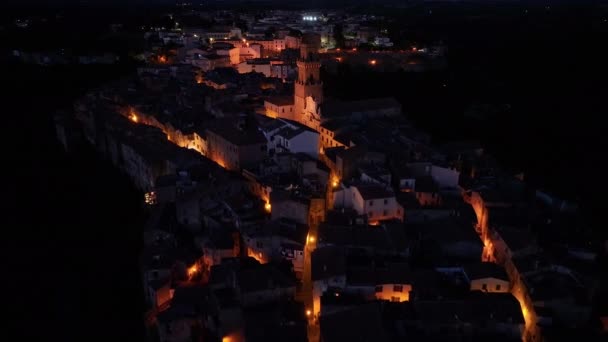 Pitigliano Toscana Vista Aérea Cidade Medieval Província Grosseto Itália Anoitecer — Vídeo de Stock