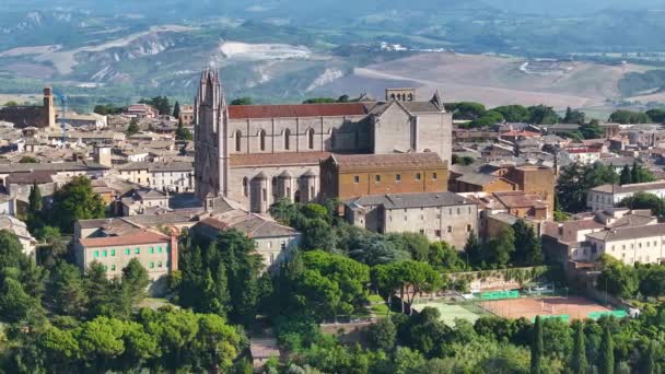 Kathedrale Von Orvieto Oder Dom Von Orvieto Luftaufnahme Umbrien Italien — Stockvideo