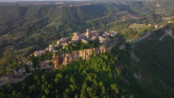 Ölen Şehir Civita Bagnoregio Nun Havadan Görüntüsü Viterbo Lazio Orta — Stok video