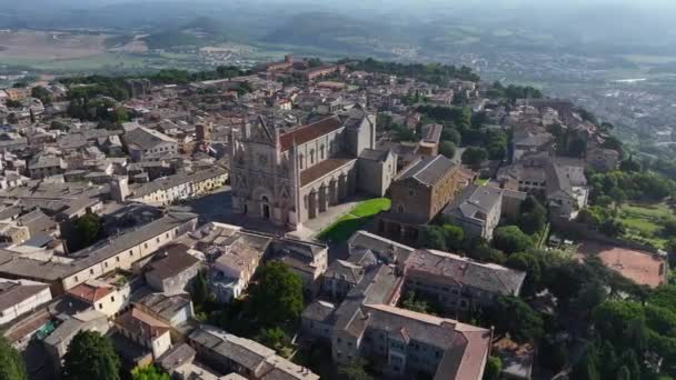 Aerial View Cathedral Orvieto Vagy Duomo Orvieto Umbria Olaszország — Stock videók
