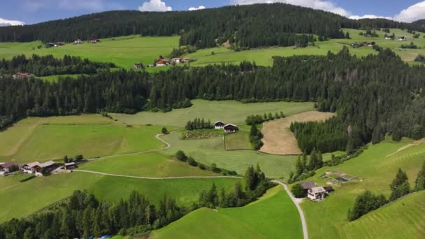 Dolomites Aerial Summer View Funes Valley Province Bolzano South Tyrol — 图库视频影像
