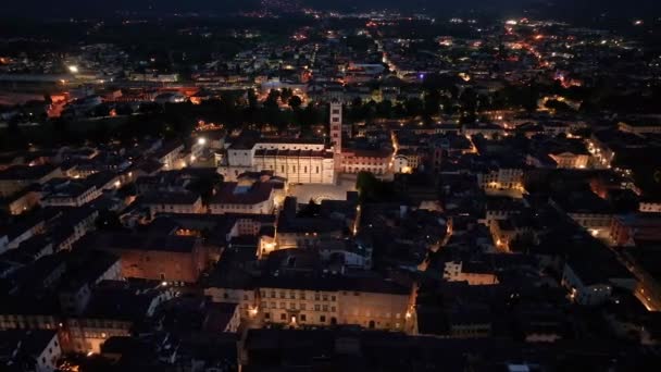 Luftaufnahme Der Kathedrale Von Lucca Duomo Lucca Cattedrale San Martino — Stockvideo