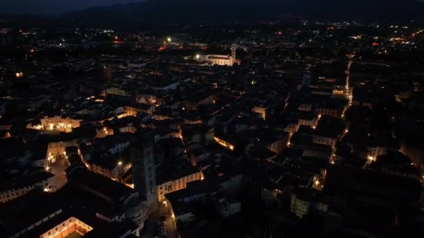 Luchtfoto Van Lucca Kathedraal San Frediano Basiliek San Michele Plein — Stockvideo
