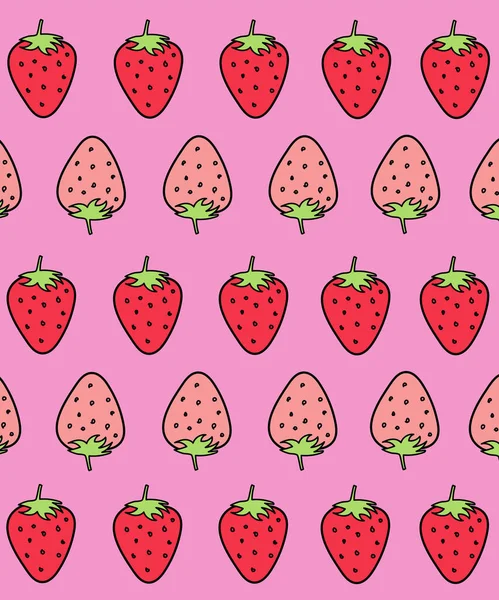 Hand drawn strawberry pattern, pink background. pink strawberries. vector texture. bright print for textiles and wallpaper.