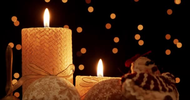 Dekoracje Świąteczne Zimowe Tło Wakacyjne Dekoracja Świąt Noworocznych Idealne Tło — Wideo stockowe