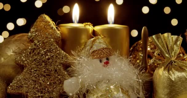 Juledekorasjon Vinterferiebakgrunn Dekorasjon Nyttårsferier Perfekt Bakgrunn Eller Bakgrunn Jul Eller – stockvideo