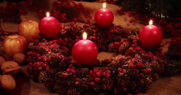 Decorazione Natale Sfondo Vacanza Invernale Decorazione Delle Vacanze Capodanno Sfondo — Video Stock