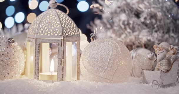Jul Dekoration Vinter Semester Bakgrund Dekoration Nyår Semester Perfekt Bakgrund — Stockvideo
