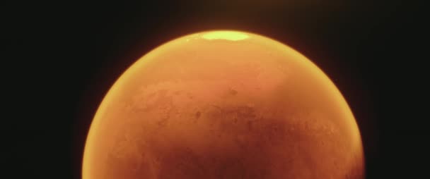 Marte Del Pianeta Rotante Isolano Buio Vista Frontale Del Pianeta — Video Stock