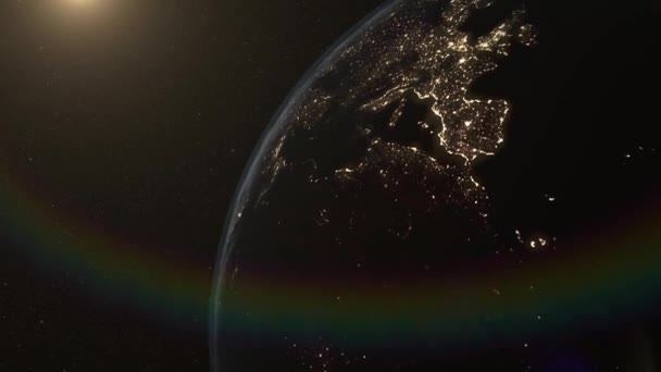 Globale Raumfahrt Raumfahrtkonzept Digital Generiert Image Animation Der Erde Aus — Stockvideo