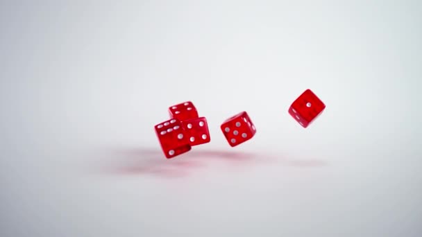 Rød Poker Terninger Par Terninger Kastet Terning Eller Terningebord Terninger – Stock-video