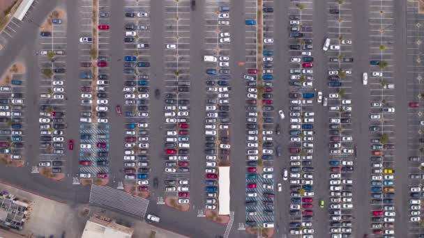 Temps Écoulé Entre Circulation Automobile Stationnement Sortie Stationnement Vue Dessus — Video