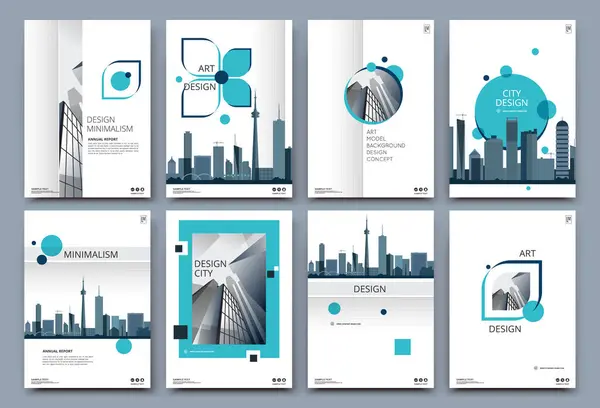 Abstract Brochure Cover Design Text Frame Urban City View Font Royalty Free Stock Illustrations