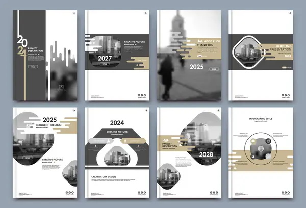 Abstract Brochure Cover Design Text Frame Urban City View Font Vector Graphics
