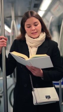 Odaklanmış bir bayan yolcu metroda büyüleyici bir kitap okumakla çok meşgul. Günlük yolculuğunun tadını çıkarıyor. Önündeki edebiyat dünyasının heyecanı ve hikayesinde kayboluyor..