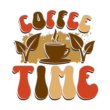 Moda kahve tişörtü tasarımı, klasik tipografi ve harf sanatı, eski slogan