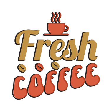 Moda kahve tişörtü tasarımı, klasik tipografi ve harf sanatı, eski slogan