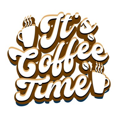 Moda kahve tişörtü tasarımı, klasik tipografi ve harf sanatı, eski slogan