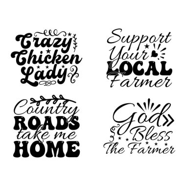 Çiftlik evi svg tasarım seti