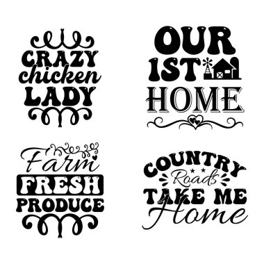 Çiftlik evi svg tasarım seti