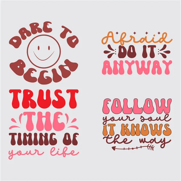 Positive Quotes Svg Design Set — Stock Vector